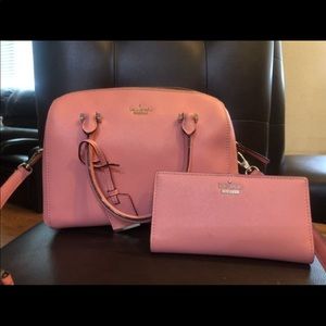 Pink Kate Spade bag and wallet